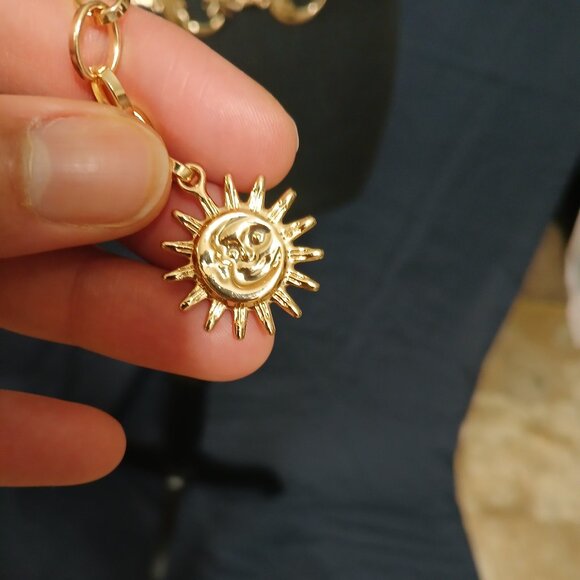 Celestial Sun & Moon Gold Chain Belt - Witchy Boho Statement Accessory - Picture 3 of 3